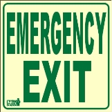 שלט יציאת חירום באנגלית "Emergency Exit" פולט אור