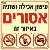 עישון אכילה ושתיה אסורים